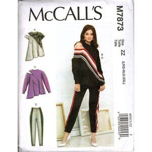 McCall's M7873 Misses L to XXL Cold Shoulder Tops and Pants UNCUT Sewing Pattern